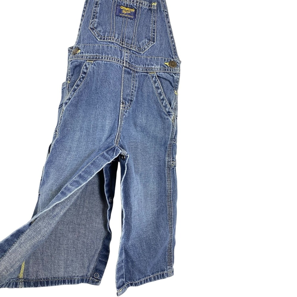 VTG 80's Oshkosh B'Gosh 18 Month Vestbak‎ Blue Denim Bib Jean Overalls Snap USA - Picture 7 of 9